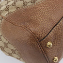 GUCCI GG Canvas Horsebit Hand Bag Beige Gold Tone 223958 Auth 211056V-13