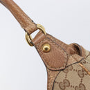 GUCCI GG Canvas Horsebit Hand Bag Beige Gold Tone 223958 Auth 211056V-14
