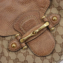 GUCCI GG Canvas Horsebit Hand Bag Beige Gold Tone 223958 Auth 211056V-15