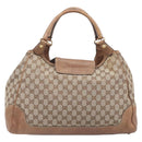 GUCCI GG Canvas Horsebit Hand Bag Beige Gold Tone 223958 Auth 211056V-3