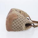 GUCCI GG Canvas Horsebit Hand Bag Beige Gold Tone 223958 Auth 211056V-4