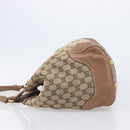 GUCCI GG Canvas Horsebit Hand Bag Beige Gold Tone 223958 Auth 211056V-5