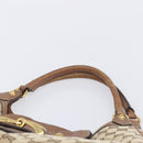 GUCCI GG Canvas Horsebit Hand Bag Beige Gold Tone 223958 Auth 211056V-8