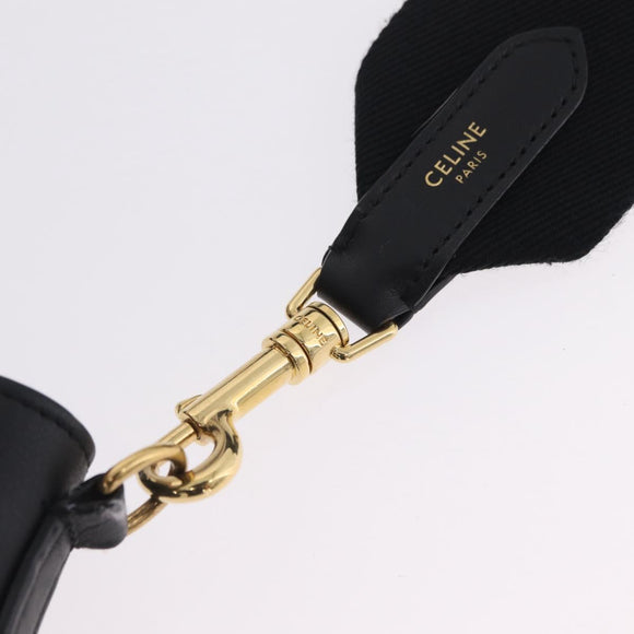 CELINE Luggage Nano Shopper Hand Bag Leather 2way Black Gold Tone Auth 211063M