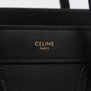 CELINE Luggage Nano Shopper Hand Bag Leather 2way Black Gold Tone Auth 211063M-17