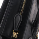 CELINE Luggage Nano Shopper Hand Bag Leather 2way Black Gold Tone Auth 211063M-18