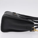 CELINE Luggage Nano Shopper Hand Bag Leather 2way Black Gold Tone Auth 211063M-4