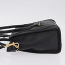 CELINE Luggage Nano Shopper Hand Bag Leather 2way Black Gold Tone Auth 211063M-5