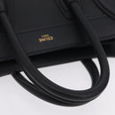 CELINE Luggage Nano Shopper Hand Bag Leather 2way Black Gold Tone Auth 211063M-7
