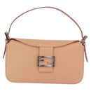 FENDI Mamma Baguette Shoulder Bag Leather Pink Silver Auth 211066V-2
