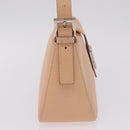 FENDI Mamma Baguette Shoulder Bag Leather Pink Silver Auth 211066V-6