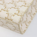 CELINE Triomphe Mini Vertical Cabas Hand Bag PVC 2way Ivory Gold Auth 211067V-12