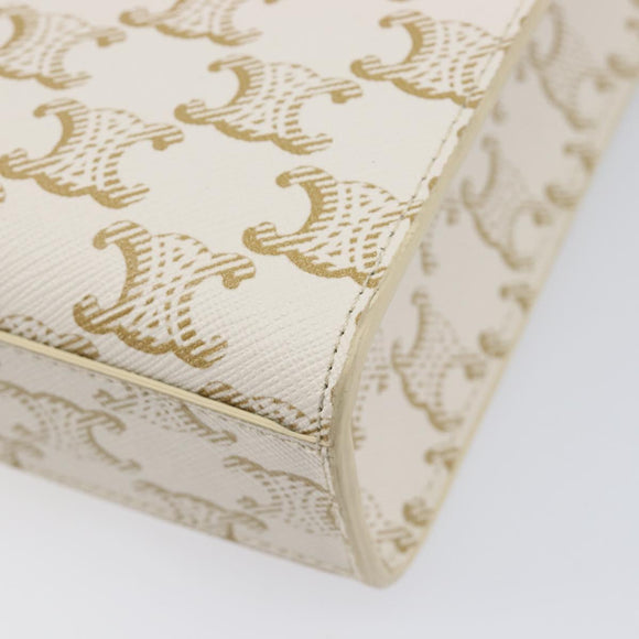CELINE Triomphe Mini Vertical Cabas Hand Bag PVC 2way Ivory Gold Auth 211067V