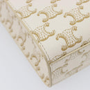 CELINE Triomphe Mini Vertical Cabas Hand Bag PVC 2way Ivory Gold Auth 211067V-15