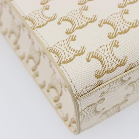 CELINE Triomphe Mini Vertical Cabas Hand Bag PVC 2way Ivory Gold Auth 211067V