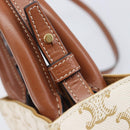 CELINE Triomphe Mini Vertical Cabas Hand Bag PVC 2way Ivory Gold Auth 211067V-16