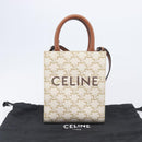 CELINE Triomphe Mini Vertical Cabas Hand Bag PVC 2way Ivory Gold Auth 211067V-22