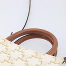 CELINE Triomphe Mini Vertical Cabas Hand Bag PVC 2way Ivory Gold Auth 211067V-8