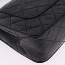 CHANEL Matelasse Chain Shoulder Bag Lamb Skin Black Gold Tone CC Auth 211072V-12