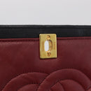 CHANEL Matelasse Chain Shoulder Bag Lamb Skin Black Gold Tone CC Auth 211072V-18