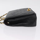 CHANEL Matelasse Chain Shoulder Bag Lamb Skin Black Gold Tone CC Auth 211072V-5