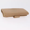 CHANEL Wallet Caviar Skin Beige CC Auth 211073-6