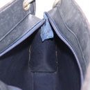 Christian Dior Shoulder Bag Leather Navy Gold Tone Auth 211098-19