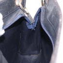 Christian Dior Shoulder Bag Leather Navy Gold Tone Auth 211098-20