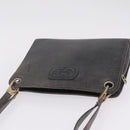 Christian Dior Shoulder Bag Leather Navy Gold Tone Auth 211098-6