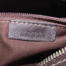 LOEWE Clutch Bag Leather Dark Brown Silver Auth 211101-22