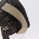 LOEWE Clutch Bag Leather Dark Brown Silver Auth 211101-7