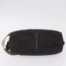 LOEWE Clutch Bag Leather Dark Brown Silver Auth 211101-5
