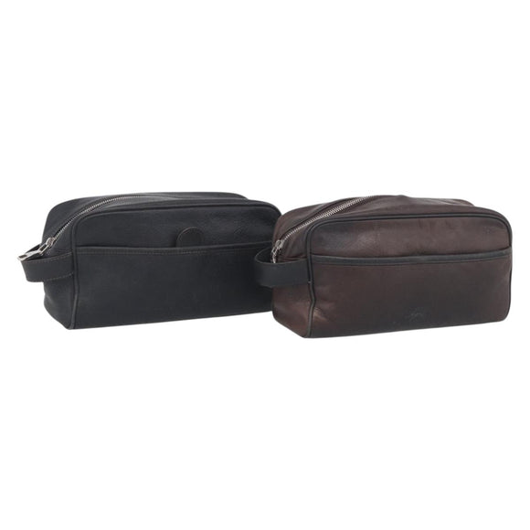 LOEWE Pouch Leather 2 Set Black Brown Auth 211102