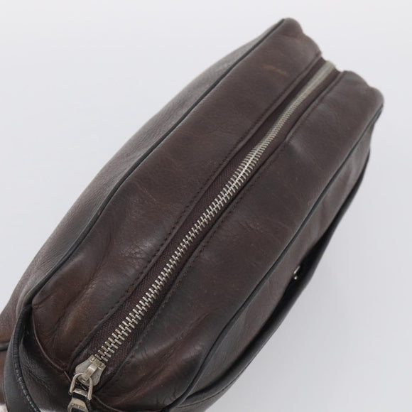 LOEWE Pouch Leather 2 Set Black Brown Auth 211102