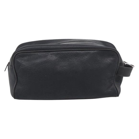 LOEWE Pouch Leather 2 Set Black Brown Auth 211102