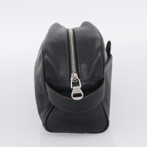 LOEWE Pouch Leather 2 Set Black Brown Auth 211102