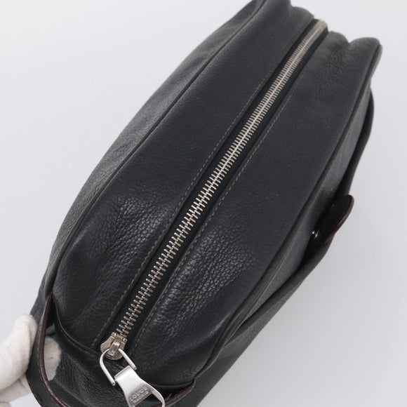 LOEWE Pouch Leather 2 Set Black Brown Auth 211102