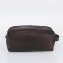 LOEWE Pouch Leather 2 Set Black Brown Auth 211102-9