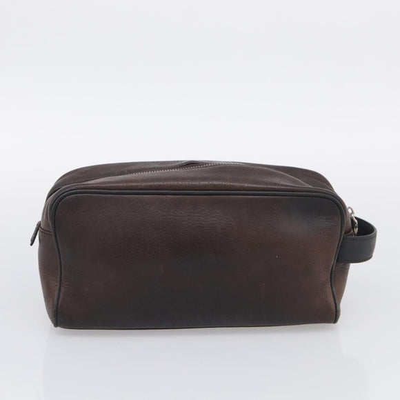 LOEWE Pouch Leather 2 Set Black Brown Auth 211102