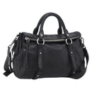 Miu Miu Hand Bag Vitellolux 2way Black Silver Auth 211112V-1