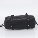 Miu Miu Hand Bag Vitellolux 2way Black Silver Auth 211112V-12