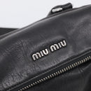 Miu Miu Hand Bag Vitellolux 2way Black Silver Auth 211112V-15