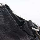 Miu Miu Hand Bag Vitellolux 2way Black Silver Auth 211112V-18