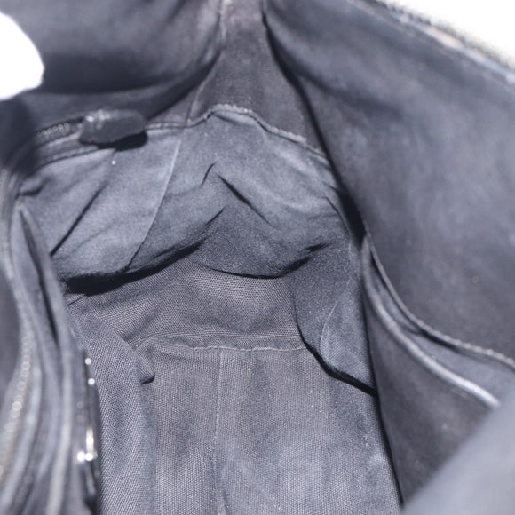 Miu Miu Hand Bag Vitellolux 2way Black Silver Auth 211112V