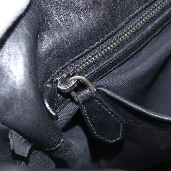 Miu Miu Hand Bag Vitellolux 2way Black Silver Auth 211112V
