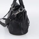 Miu Miu Hand Bag Vitellolux 2way Black Silver Auth 211112V-5