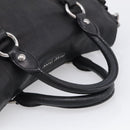 Miu Miu Hand Bag Vitellolux 2way Black Silver Auth 211112V-7