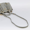 Miu Miu Hand Bag Vitellolux 2way Gray Gold Auth 211115V-10