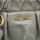 Miu Miu Hand Bag Vitellolux 2way Gray Gold Auth 211115V-17
