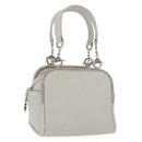 CHANEL Matelasse Hand Bag Lamb Skin Ivory Silver CC Auth 211116V-1